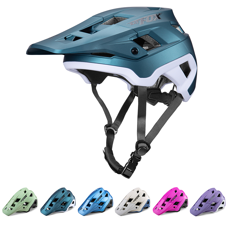 BATFOX EN1078 Certified MTB Bike Helmet With Detachable Visor, Multi Color Lightweight Shockproof Cycling Helmet For Adult Men Women Mountain Offroad Riding