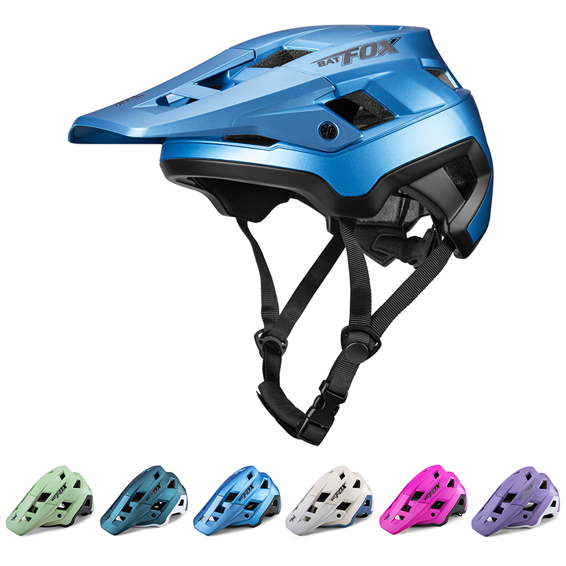 BATFOX EN1078 Certified MTB Bike Helmet With Detachable Visor, Multi Color Lightweight Shockproof Cycling Helmet For Adult Men Women Mountain Offroad Riding
