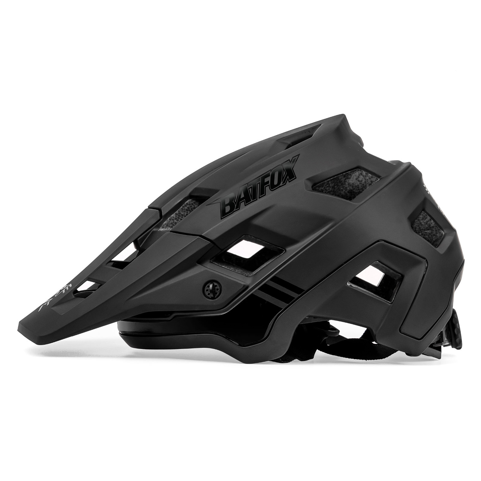 BATFOX EN1078 Certified Mountain Bike Helmet with Detachable Visor, 6 Colors Lightweight Safety MTB Helmet for Men Women Off Road Cycling
