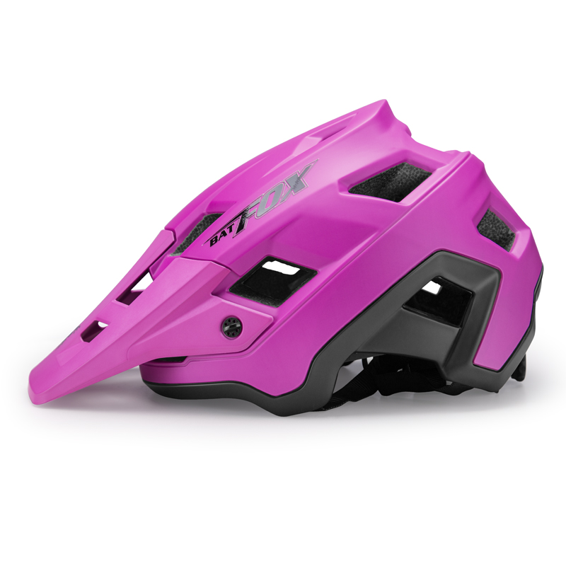 BATFOX EN1078 Certified MTB Bike Helmet With Detachable Visor, Multi Color Lightweight Shockproof Cycling Helmet For Adult Men Women Mountain Offroad Riding