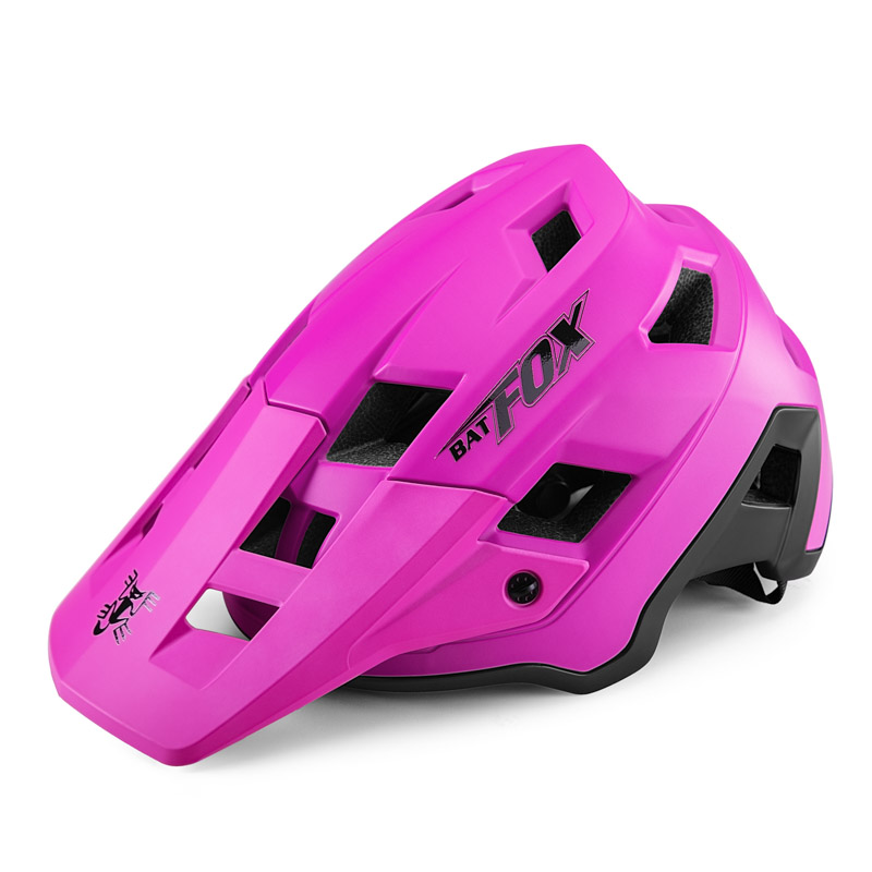 BATFOX EN1078 Certified MTB Bike Helmet With Detachable Visor, Multi Color Lightweight Shockproof Cycling Helmet For Adult Men Women Mountain Offroad Riding