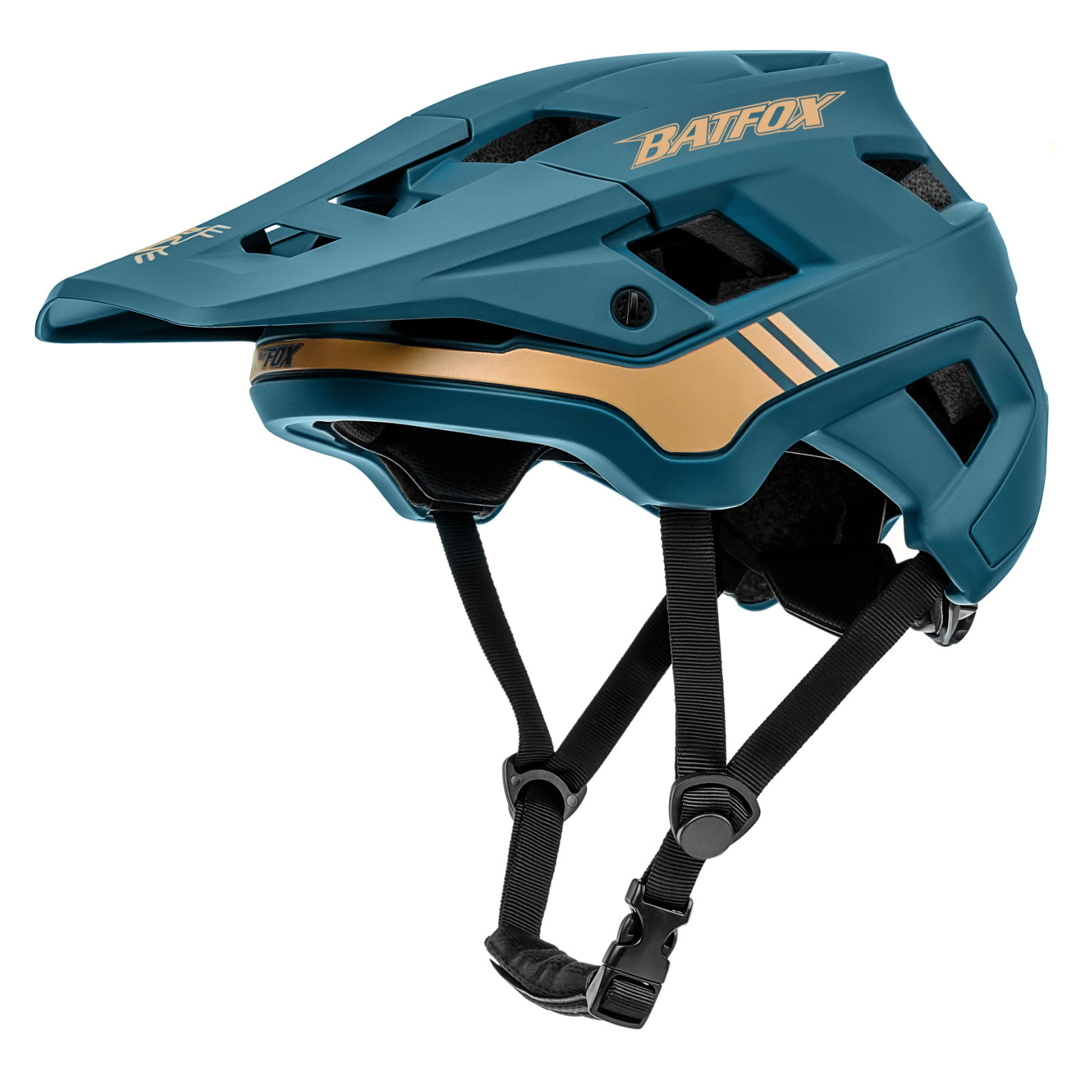 BATFOX EN1078 Certified Mountain Bike Helmet with Detachable Visor, 6 Colors Lightweight Safety MTB Helmet for Men Women Off Road Cycling