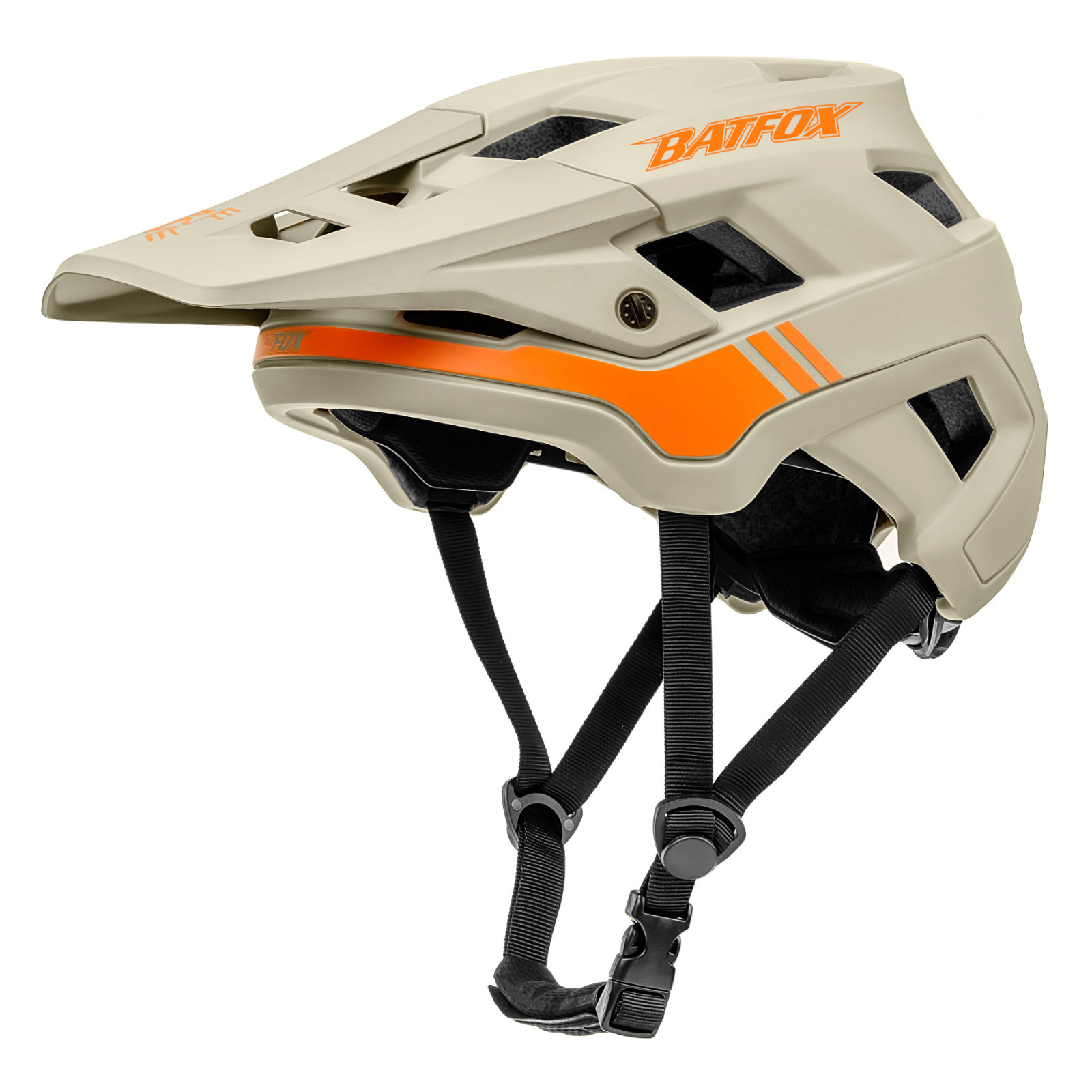 BATFOX EN1078 Certified Mountain Bike Helmet with Detachable Visor, 6 Colors Lightweight Safety MTB Helmet for Men Women Off Road Cycling
