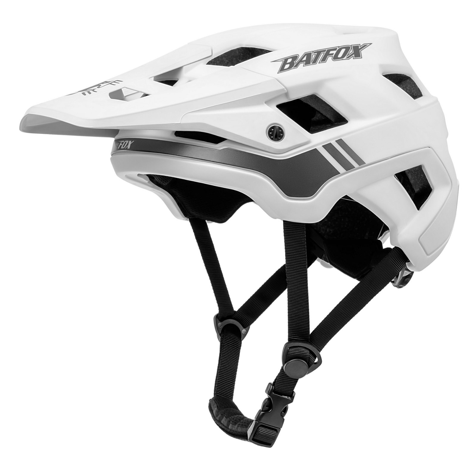BATFOX EN1078 Certified Mountain Bike Helmet with Detachable Visor, 6 Colors Lightweight Safety MTB Helmet for Men Women Off Road Cycling