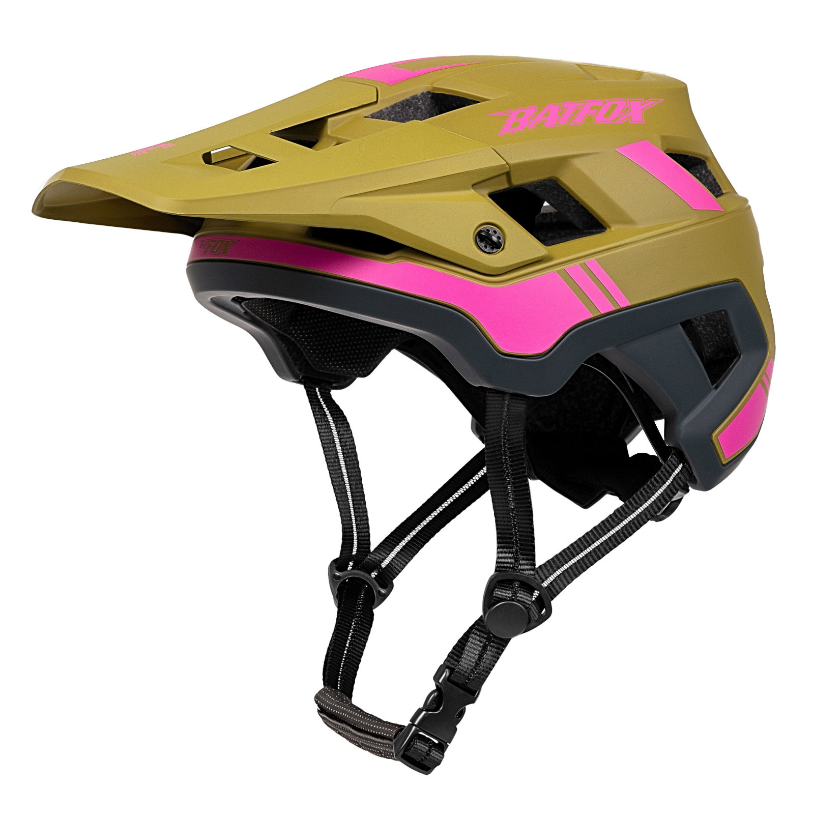 BATFOX EN1078 Certified MTB Bike Helmet With Detachable Visor, Multi Color Lightweight Shockproof Cycling Helmet For Adult Men Women Mountain Offroad Riding