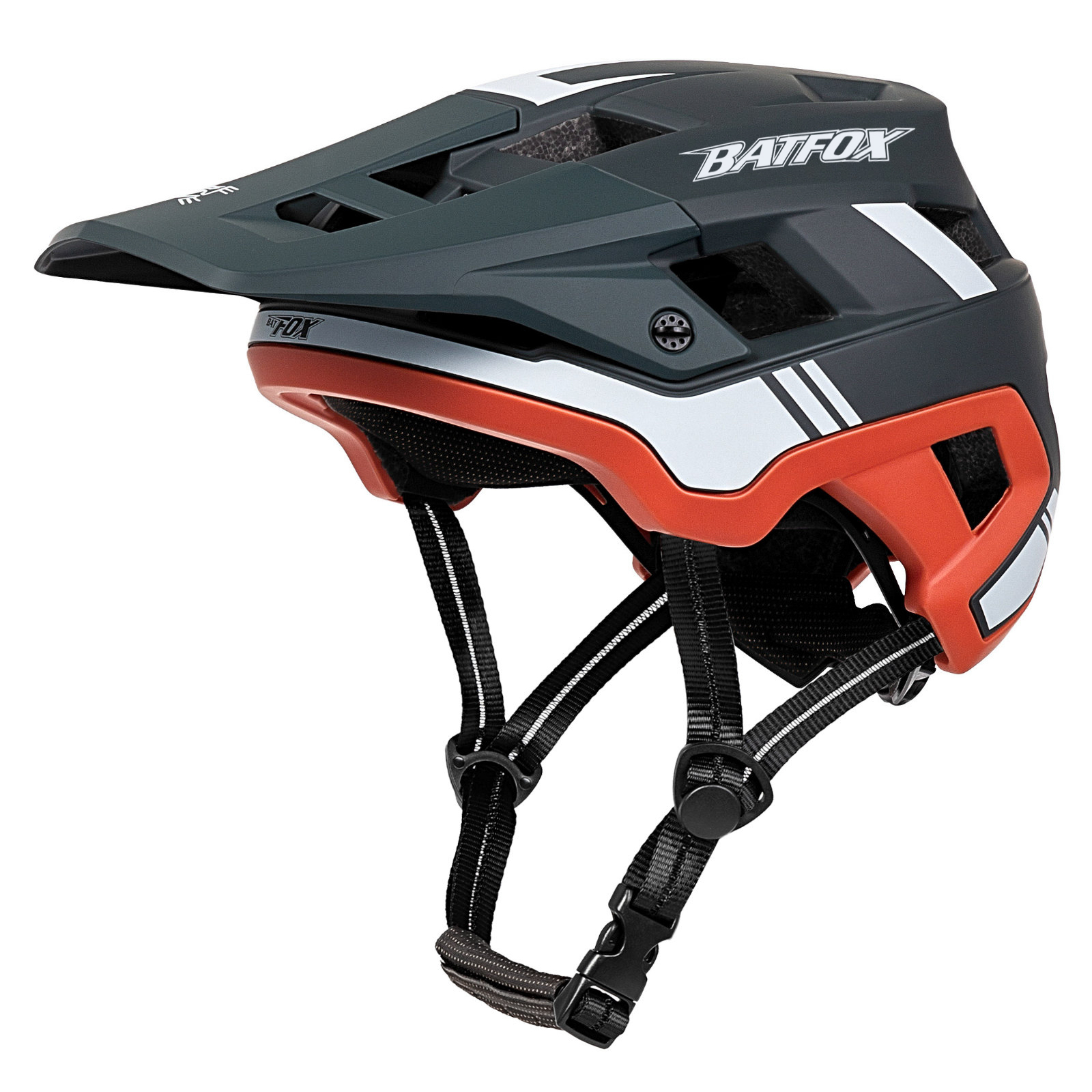 BATFOX EN1078 Certified MTB Bike Helmet With Detachable Visor, Multi Color Lightweight Shockproof Cycling Helmet For Adult Men Women Mountain Offroad Riding