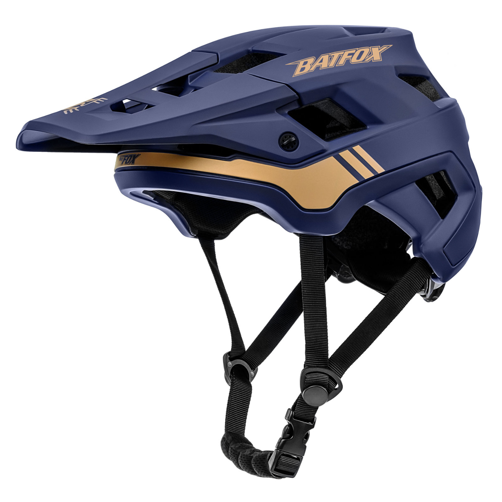 BATFOX EN1078 Certified Mountain Bike Helmet with Detachable Visor, 6 Colors Lightweight Safety MTB Helmet for Men Women Off Road Cycling