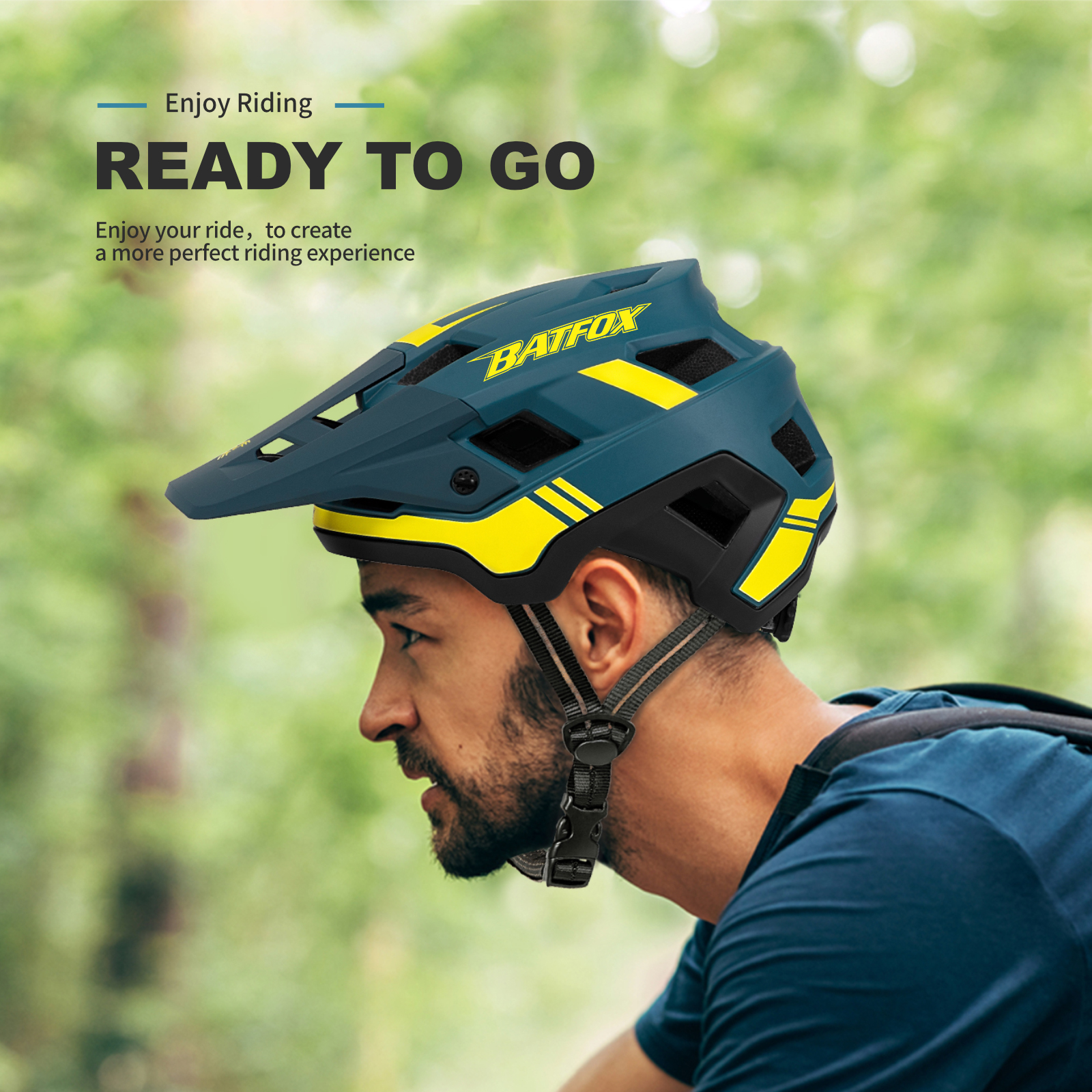 BATFOX EN1078 Certified MTB Bike Helmet With Detachable Visor, Multi Color Lightweight Shockproof Cycling Helmet For Adult Men Women Mountain Offroad Riding