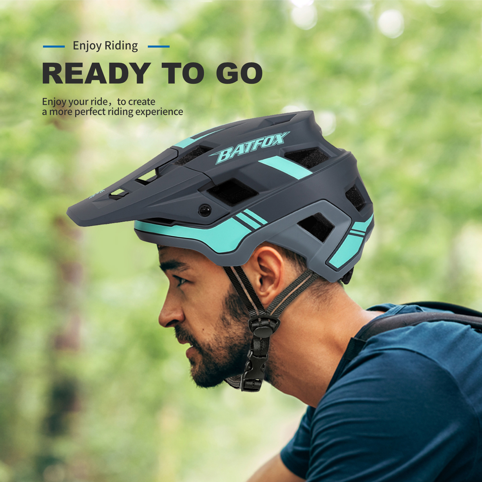 BATFOX EN1078 Certified MTB Bike Helmet With Detachable Visor, Multi Color Lightweight Shockproof Cycling Helmet For Adult Men Women Mountain Offroad Riding
