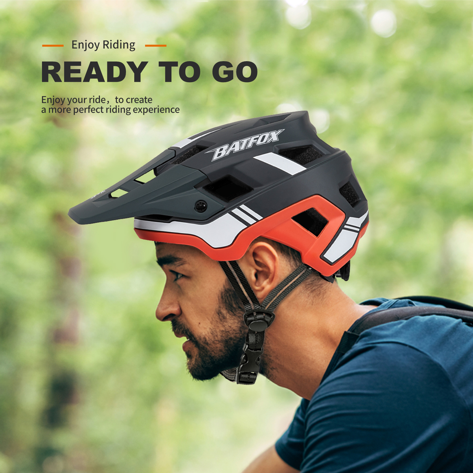 BATFOX EN1078 Certified MTB Bike Helmet With Detachable Visor, Multi Color Lightweight Shockproof Cycling Helmet For Adult Men Women Mountain Offroad Riding