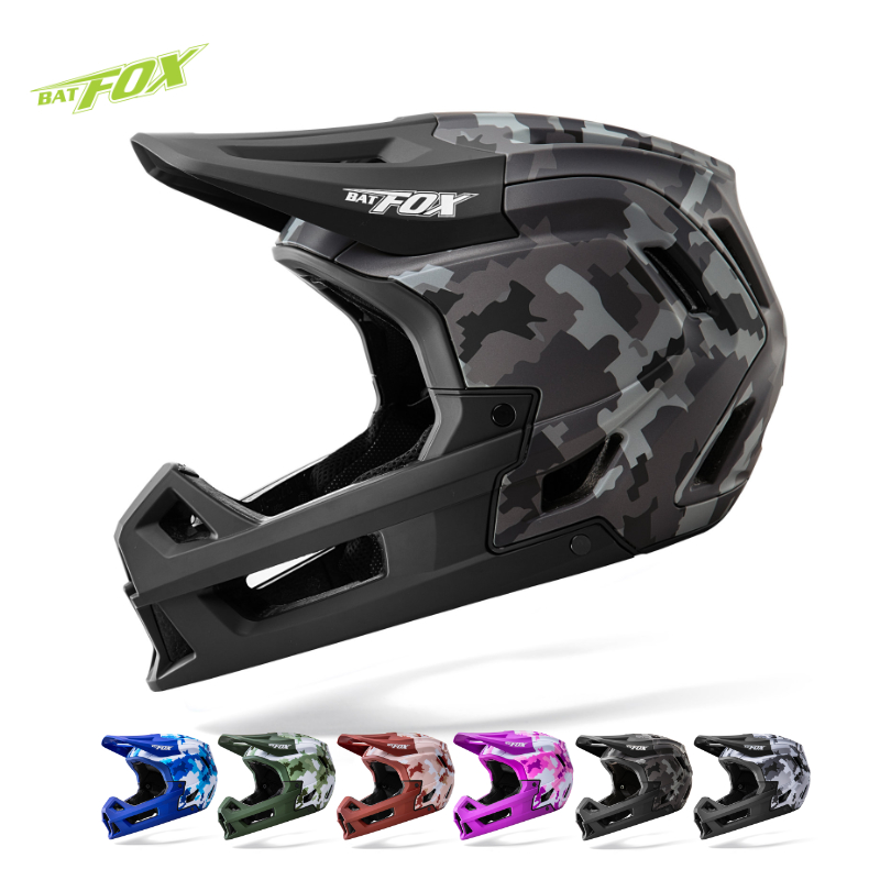 Adult Full‑Face Mountain Bike Helmet with Removable Chin Guard, BMX Downhill Cycling Helmet Multiple Graphic Designs