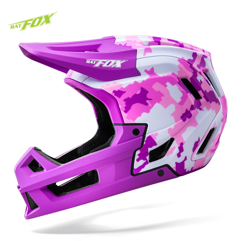 Adult Full‑Face Mountain Bike Helmet with Removable Chin Guard, BMX Downhill Cycling Helmet Multiple Graphic Designs