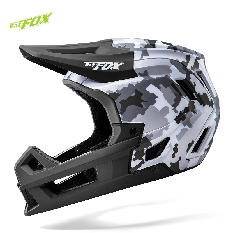 Adult Full‑Face Mountain Bike Helmet with Removable Chin Guard, BMX Downhill Cycling Helmet Multiple Graphic Designs