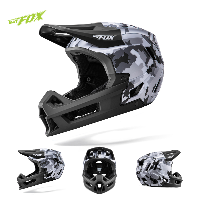 Adult Full‑Face Mountain Bike Helmet with Removable Chin Guard, BMX Downhill Cycling Helmet Multiple Graphic Designs