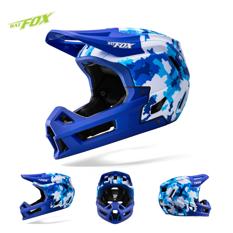 Adult Full‑Face Mountain Bike Helmet with Removable Chin Guard, BMX Downhill Cycling Helmet Multiple Graphic Designs