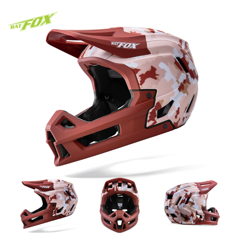 Adult Full‑Face Mountain Bike Helmet with Removable Chin Guard, BMX Downhill Cycling Helmet Multiple Graphic Designs