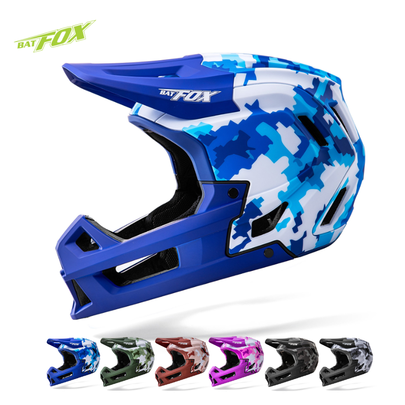 Adult Full‑Face Mountain Bike Helmet with Removable Chin Guard, BMX Downhill Cycling Helmet Multiple Graphic Designs