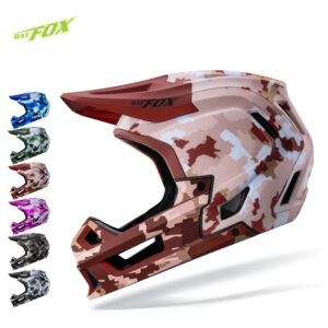 Adult convertible MTB full‑face helmet detachable chin bar camo graphic print enduro downhill cycling helmet 
