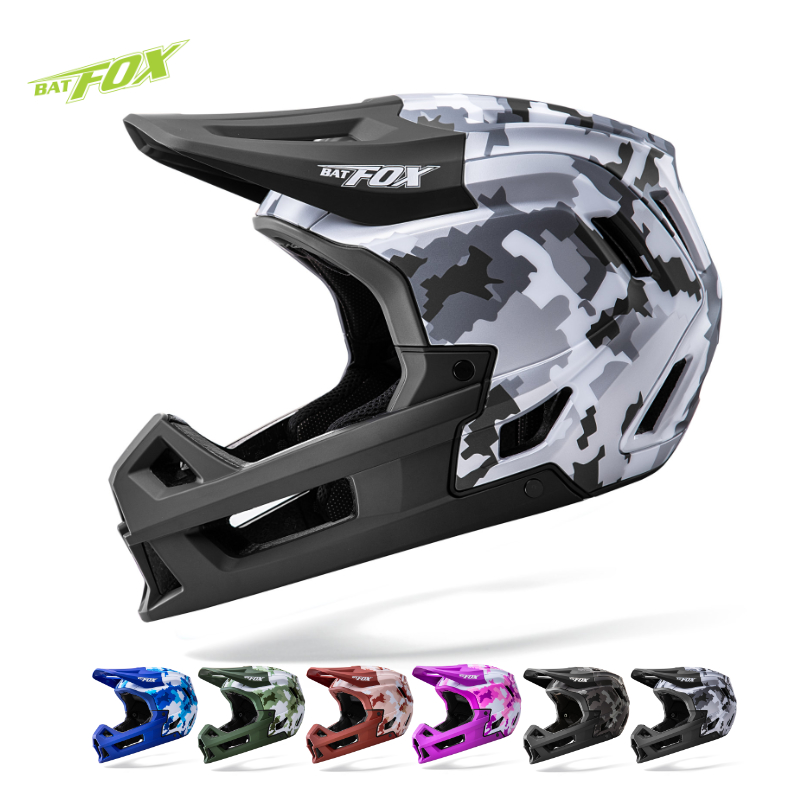 Adult Full‑Face Mountain Bike Helmet with Removable Chin Guard, BMX Downhill Cycling Helmet Multiple Graphic Designs