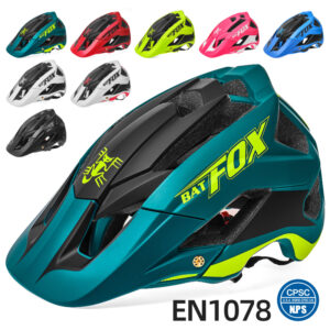 Wholesale Bat Fox Mountain Bicycle Helmet, EN1078 Safety Certified MTB Bike Helmet Custom Logo Available
